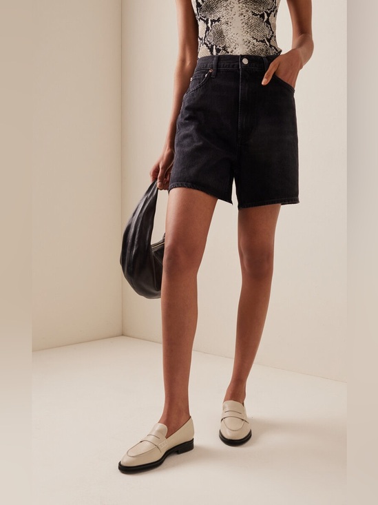 Agolde Pants - Agolde Stella Black Denim Shorts